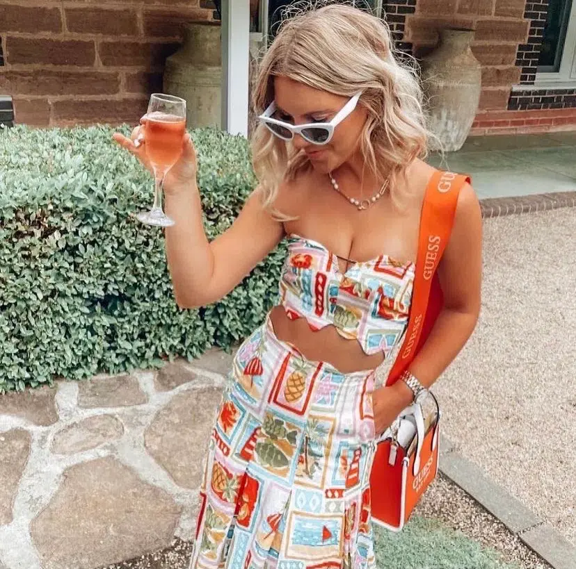 By Nicola Sea Change Top & Maxi Skirt In Summer Vacation Print Size AU 8 for rent on The Volte - main image