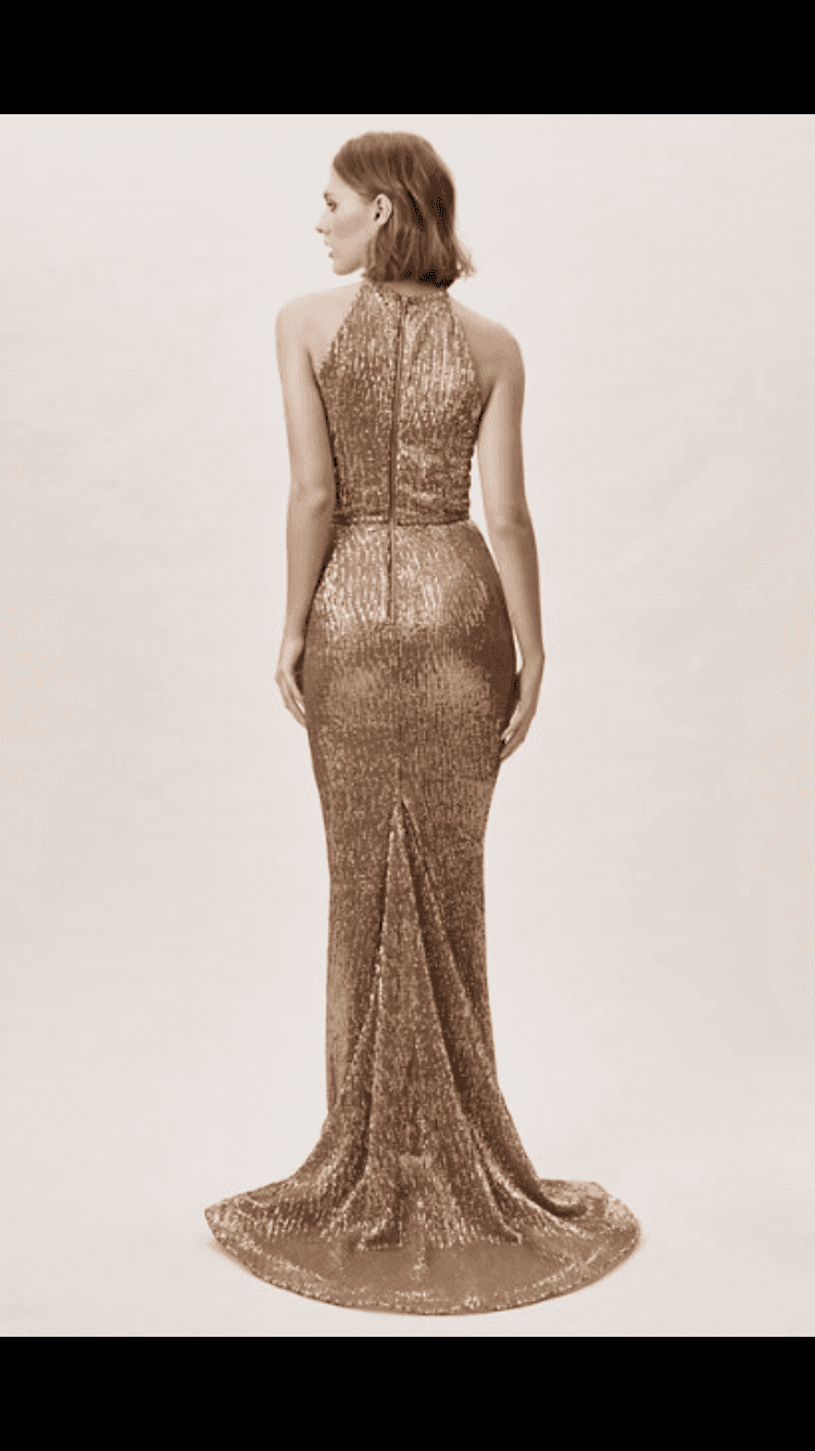 Bronx & Banco Moon Gown Gold Size 8 - Image 2
