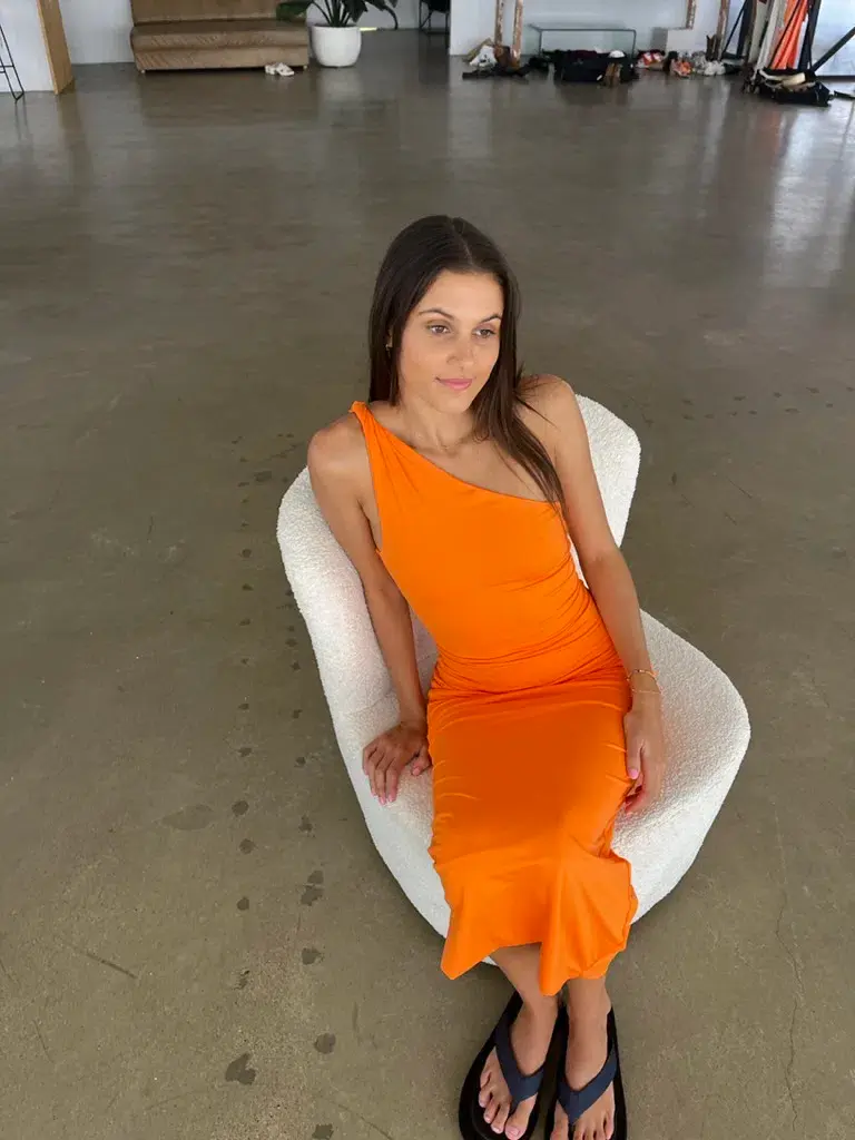 Kookaï Bambi Midi Dress Orange Size 34 / AU 6 - Image 2