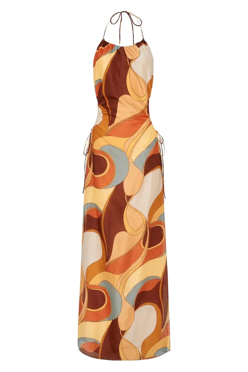 Sir The Label Vista Halter Midi Dress Multi-colored Size 2 / AU 10 - Image 5