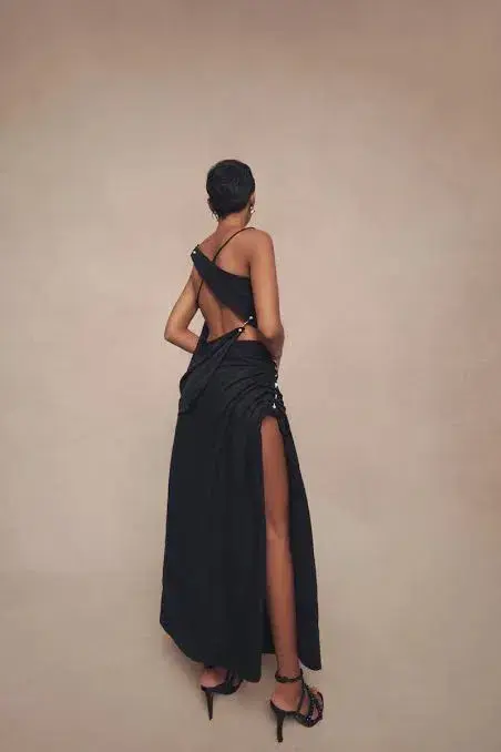 Aje Allure Draped Cami & Mika Split Midi Skirt Set Black Size XS / AU 6 - Image 4