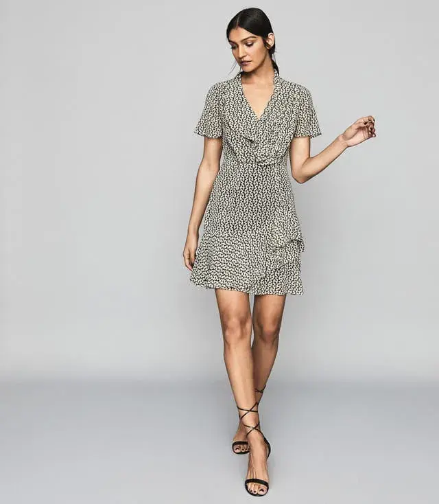 Reiss Paris Desert Trail Print Dress Print Size AU 6 - Image 1