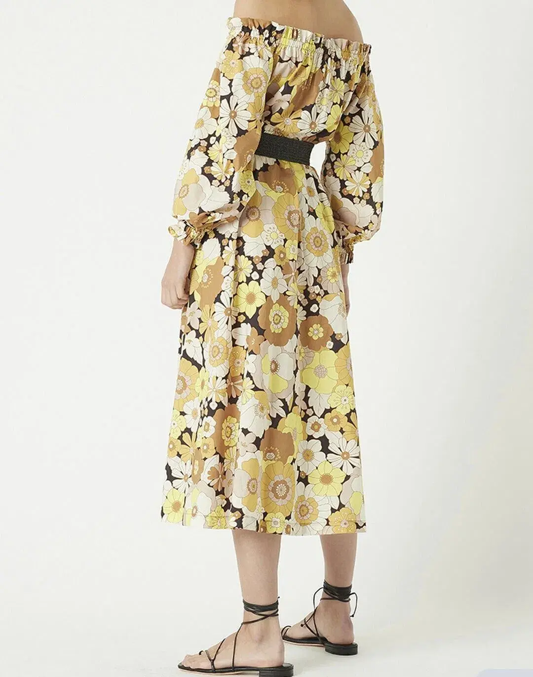 Rebecca Vallance Fiore Midi Cotton Dress Yellow Sunflower Floral Size AU 8  - Image 2