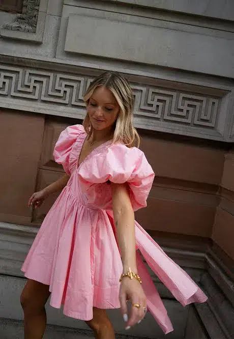 Aje Gretta Bow Back Mini Dress Ballet Pink Size AU 8 - Image 4