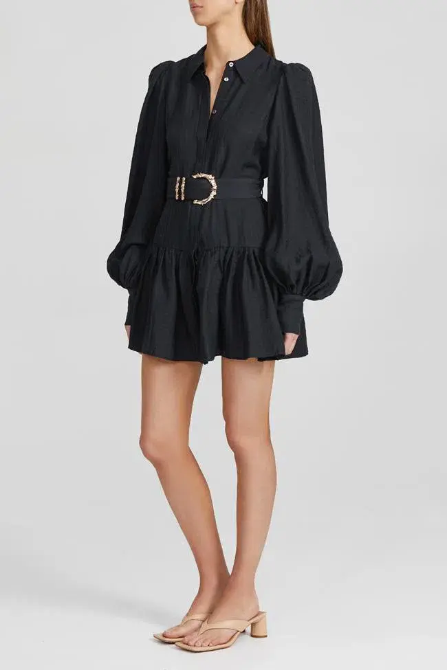 Acler Sherwood Mini Dress Black Size 6 - Image 1