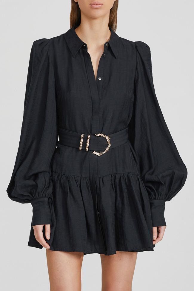 Acler Sherwood Mini Dress Black Size 6 - Image 2