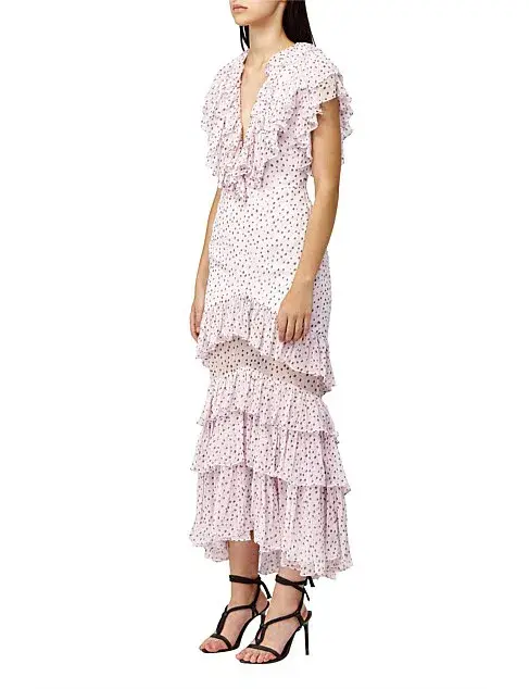 Acler Wendell Dress Polka Dot Lilac Size AU 12 - Image 3