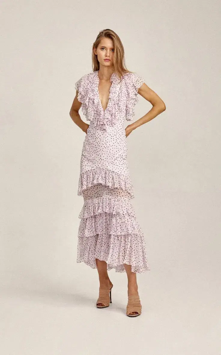 Acler Wendell Dress Polka Dot Lilac Size AU 12 - Image 1