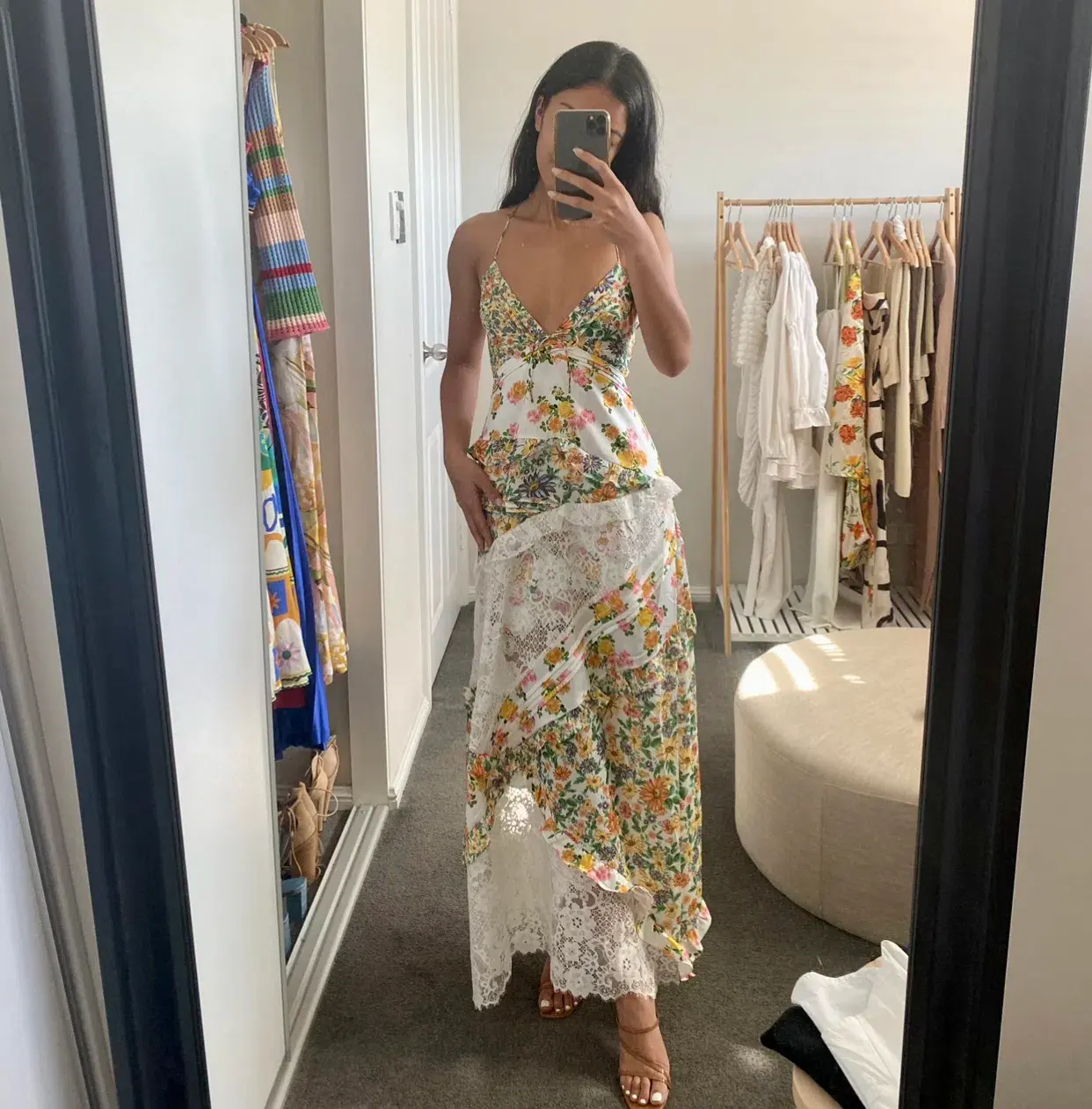 For Love and Lemons Rosalyn Maxi Dress White Size AU 10 - Image 3