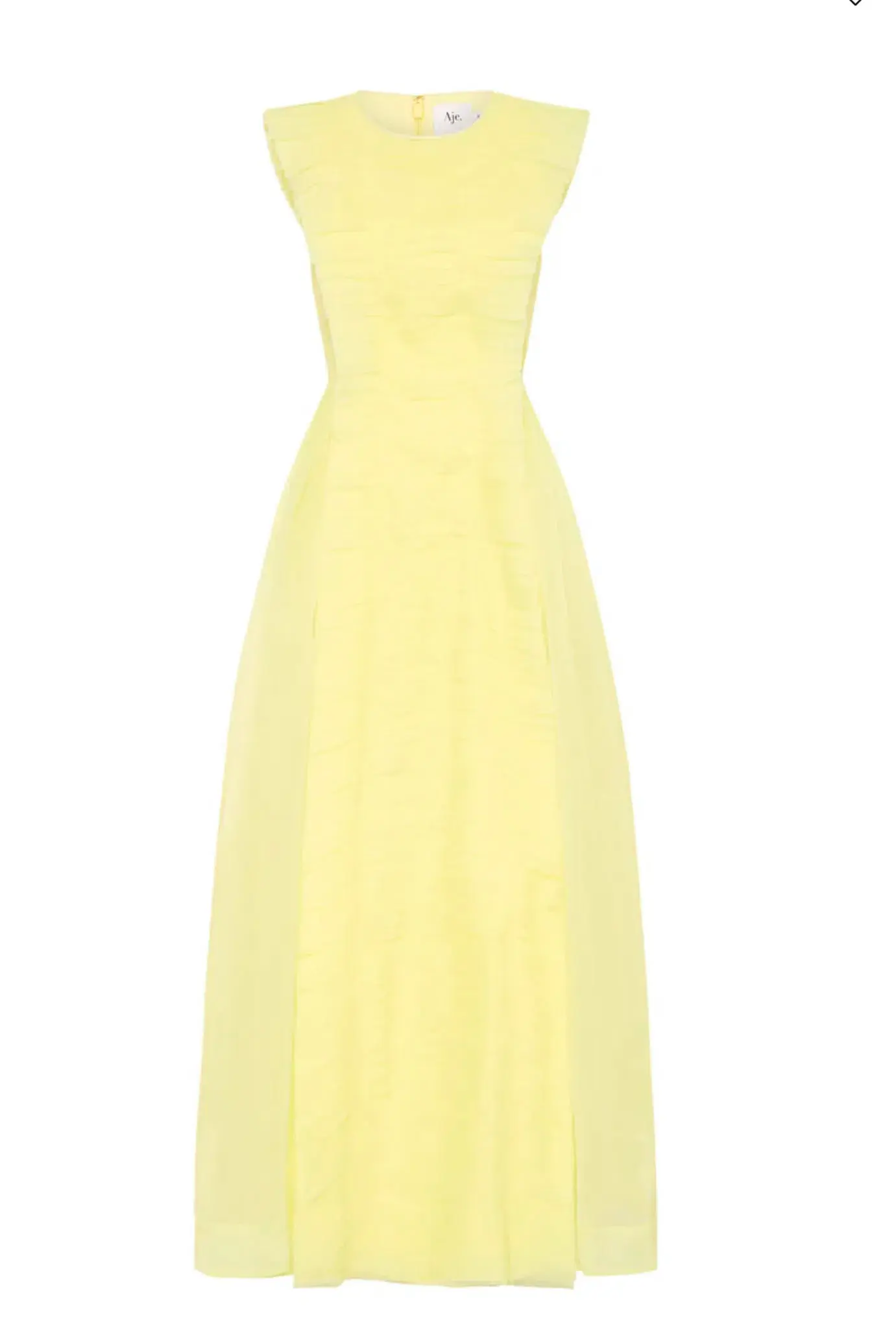 Aje Astrid Pleat Panel Midi Dress Yellow Size 8 / S - Image 5