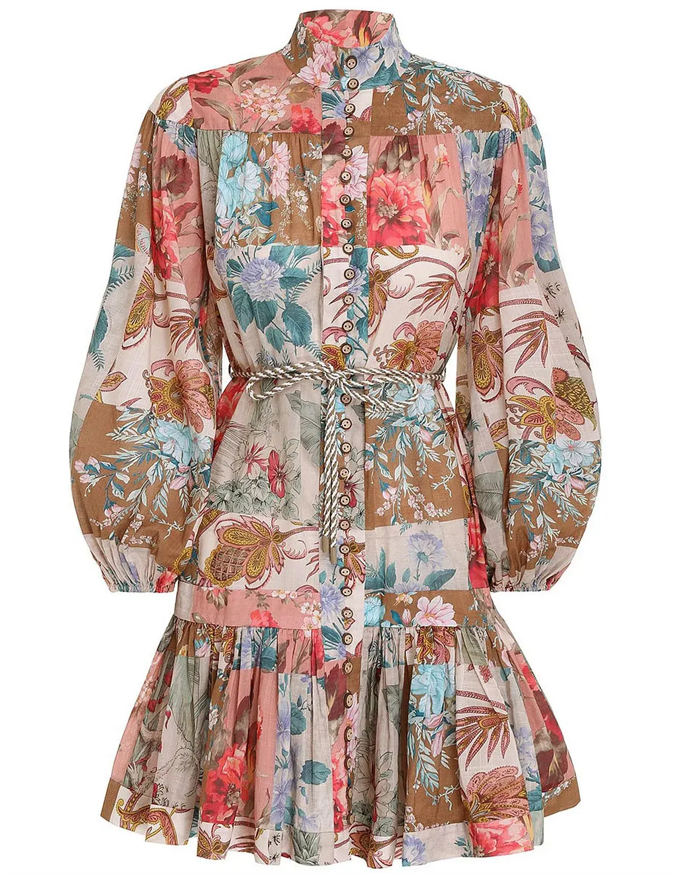 Zimmermann Cassia Drop Waist Mini Dress Floral Size 0P / AU 6P - Image 3