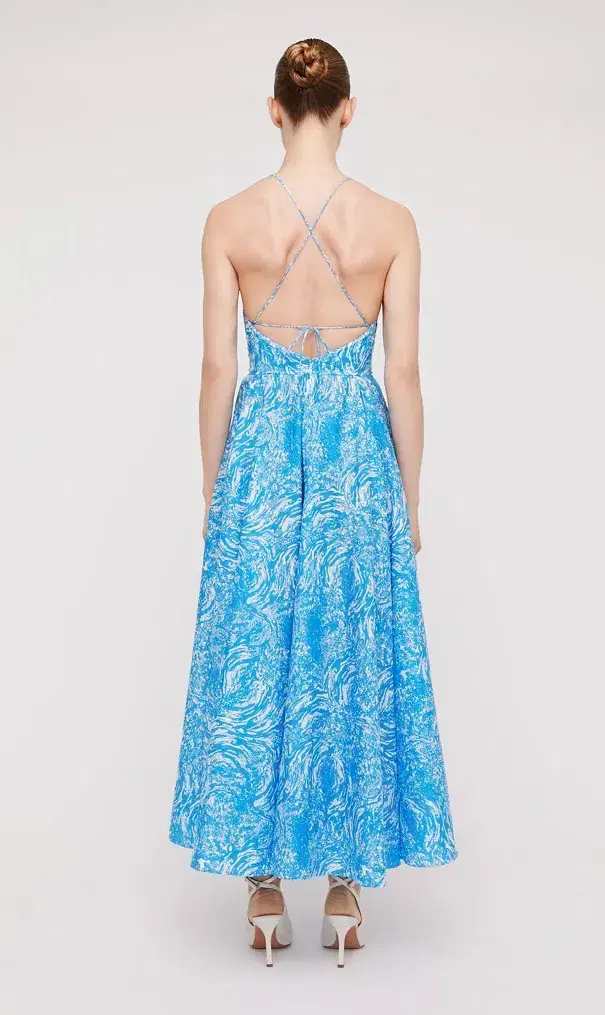 Scanlan Theodore Ocean Cotton Shoestring Dress Blue Size 6 / XS for rent on The Volte - main image