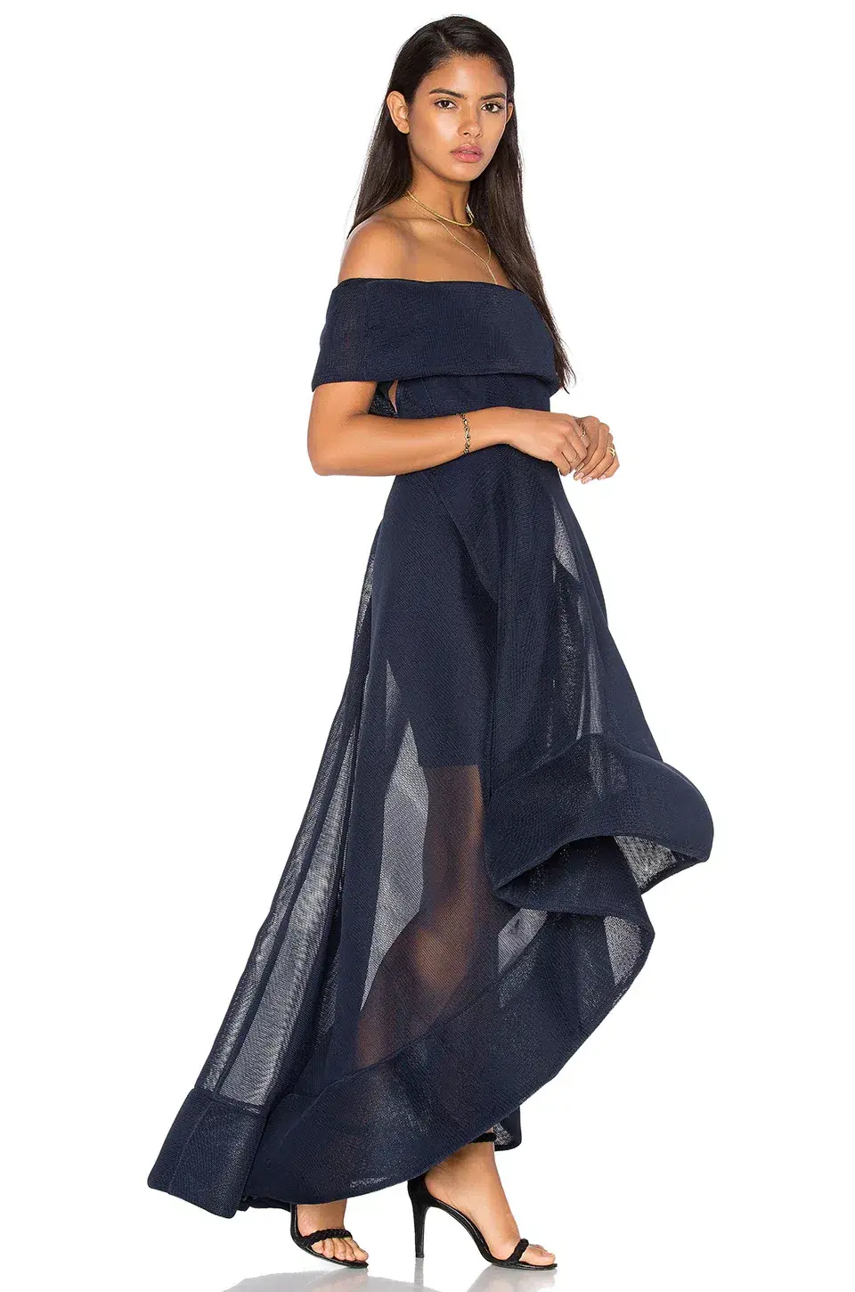 Bronx And Banco Tulip Off Shoulder Dress Navy Size 10 - Image 2