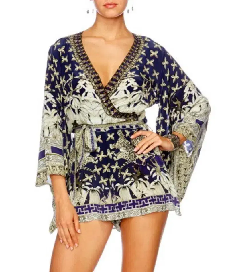 Camilla A Little Past Twilight Kimono Sleeve Playsuit Print Size XS / Au 8 - Image 2