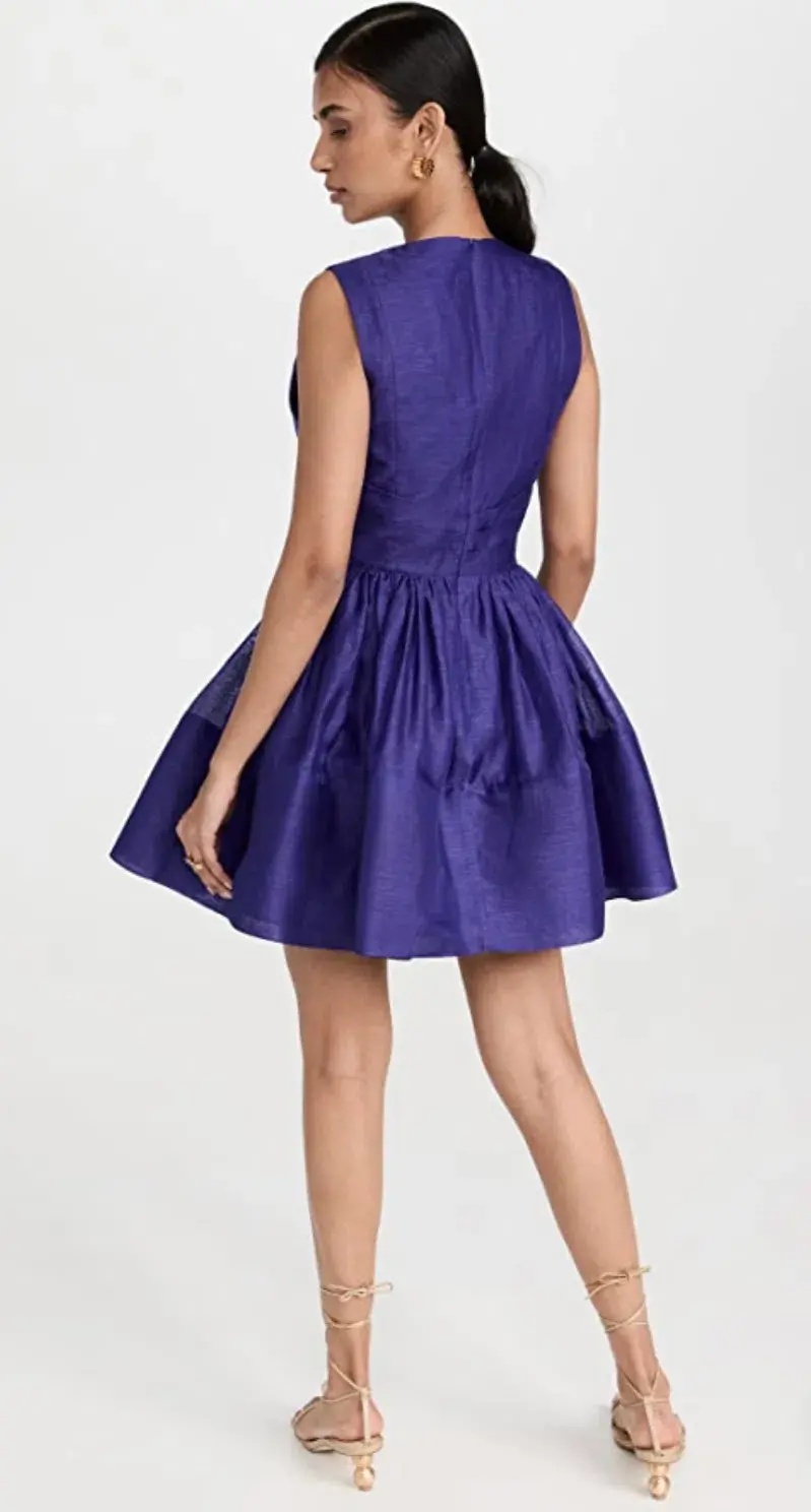 Zimmermann Tama V Neck Mini Dress Blue Size 1 / Au 10 - Image 4