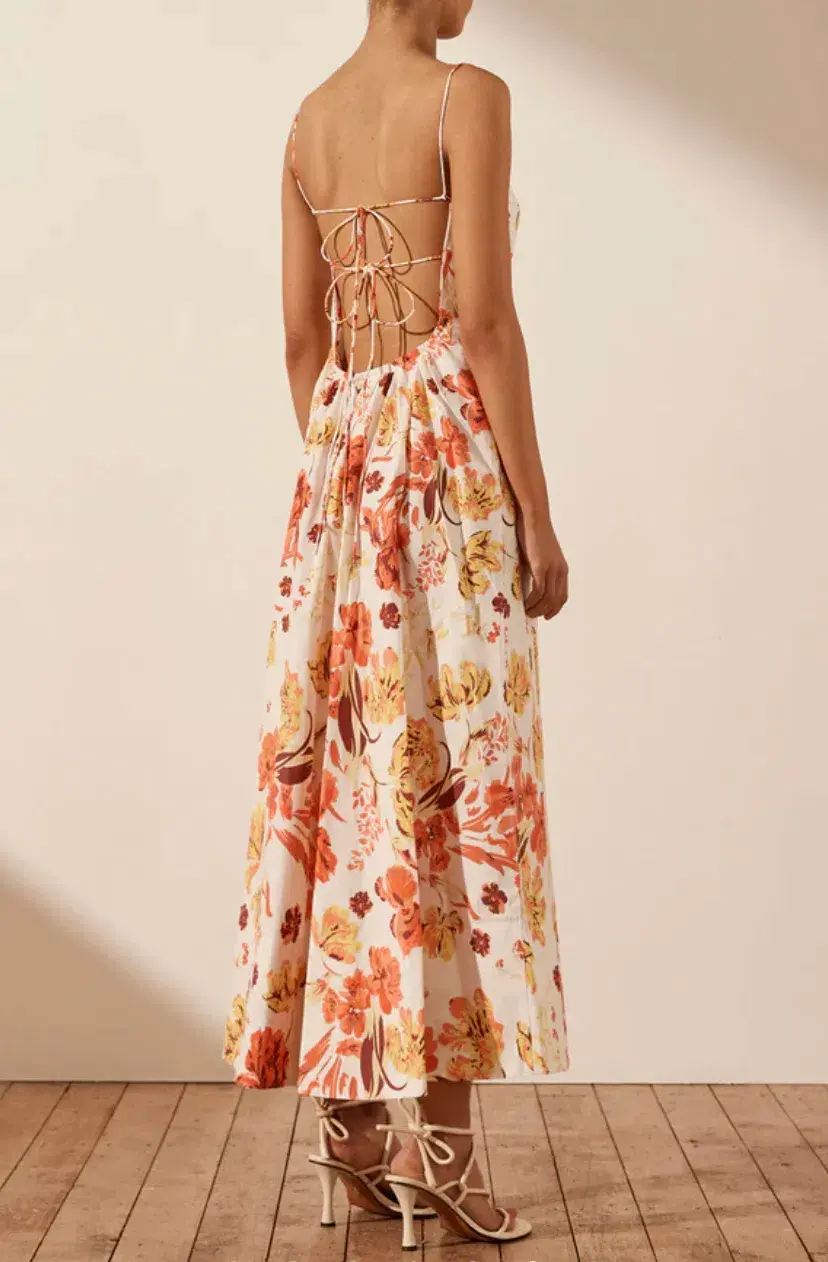 Shona Joy Kalani Low Open Back Midi Dress Floral Size 14 / XL - Image 3