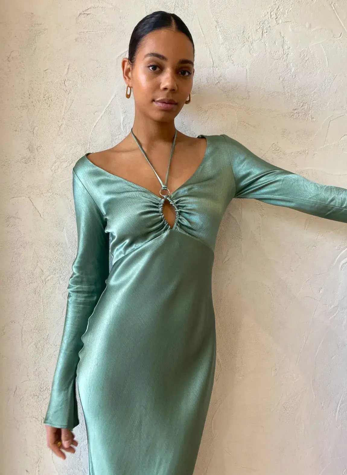 Bec & Bridge Malyka Long Sleeve Maxi Dress in Moss Green Size 8 - Image 2
