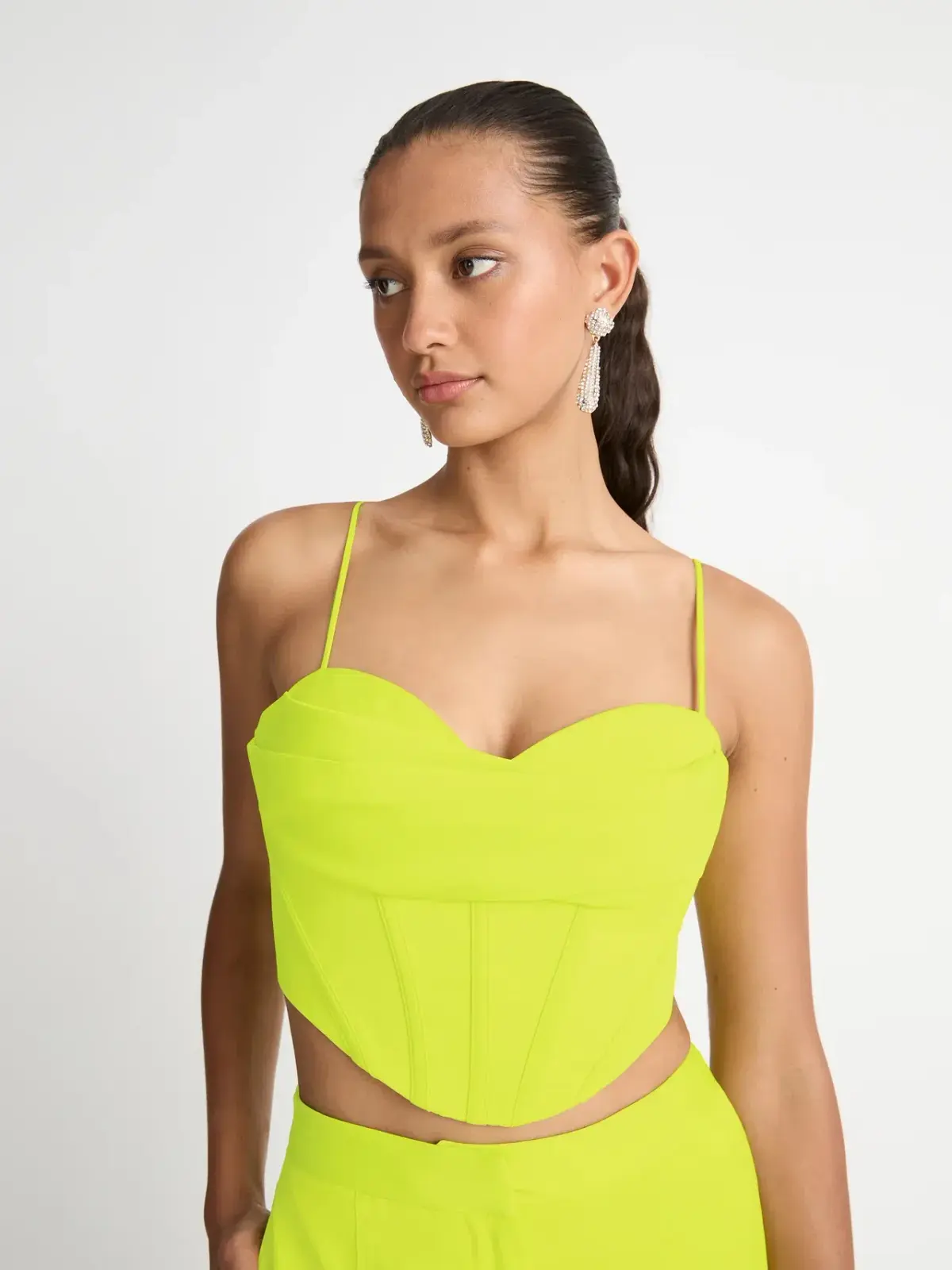 Sheike Lola Bustier Size 8 and Pant Size 10 Coord Set in Lime Green  - Image 2