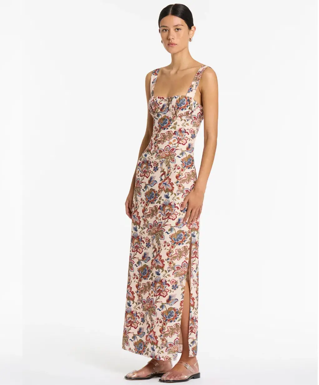 Sir The Label Bettina Midi Dress Nude Size 2 / AU 10 - Image 3