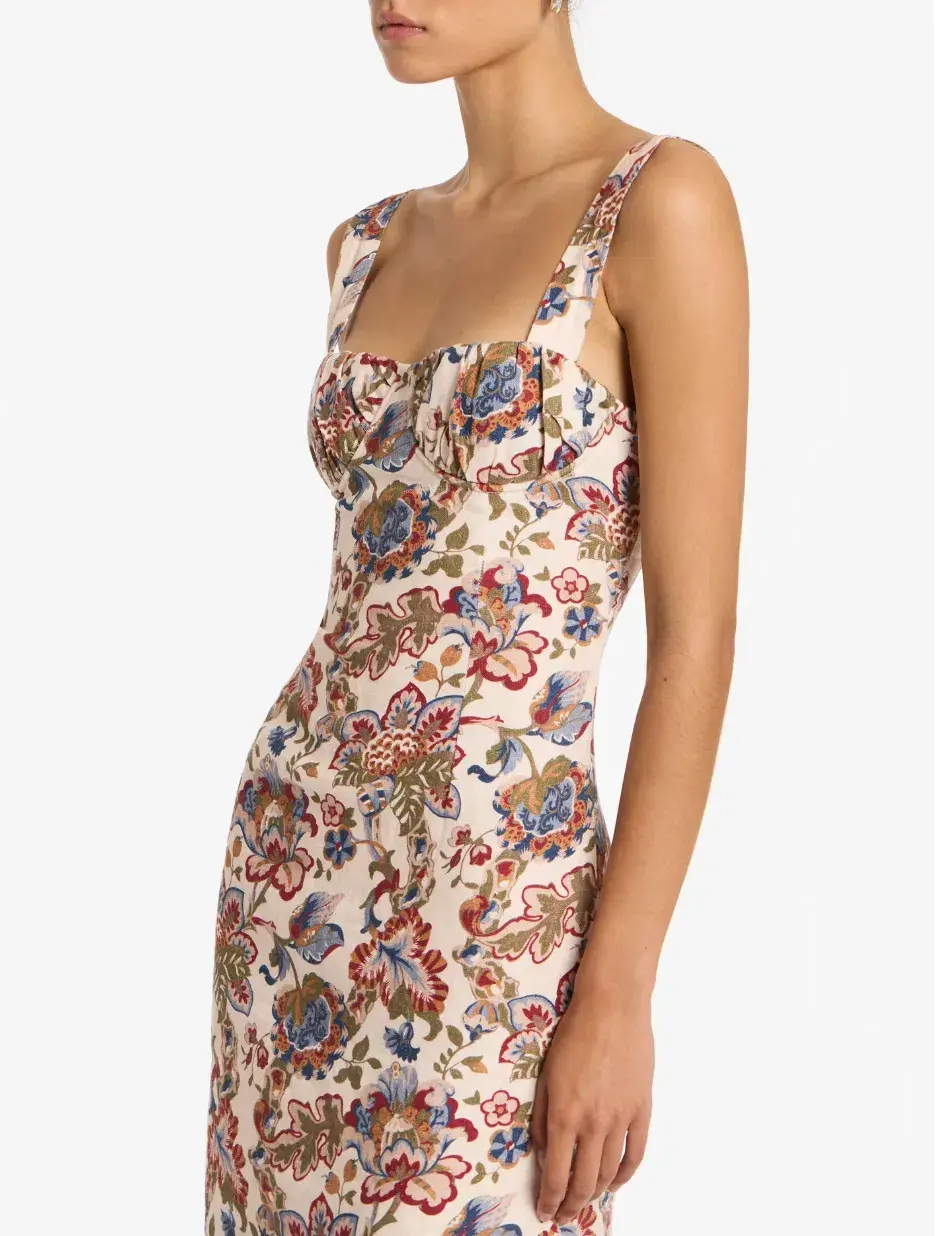 Sir The Label Bettina Midi Dress Nude Size 2 / AU 10 - Image 4