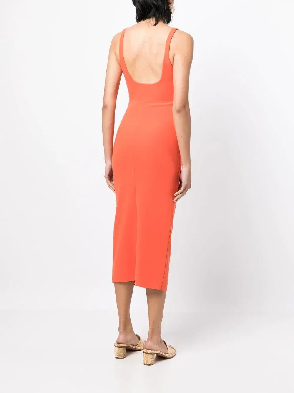 Bec & Bridge Katrine Tuck Midi Dress Orange Size AU 8 - Image 2