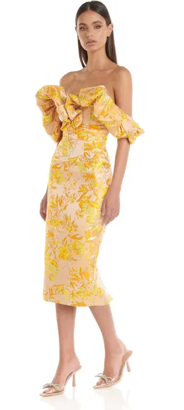Eliya The Label Brielle Dress Yellow Size AU 10  for rent on The Volte - main image