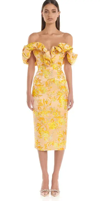 Eliya The Label Brielle Dress Yellow Size AU 10  for rent on The Volte - main image