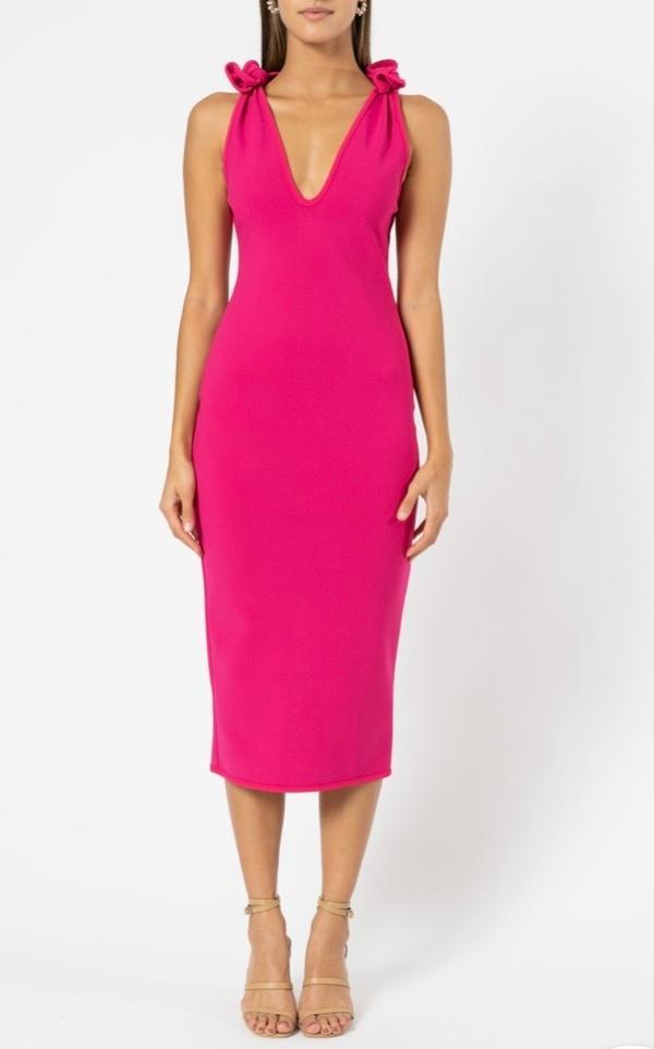 By Johnny v-neck bow shoulder dress size 10 pink  for rent on The Volte - main image