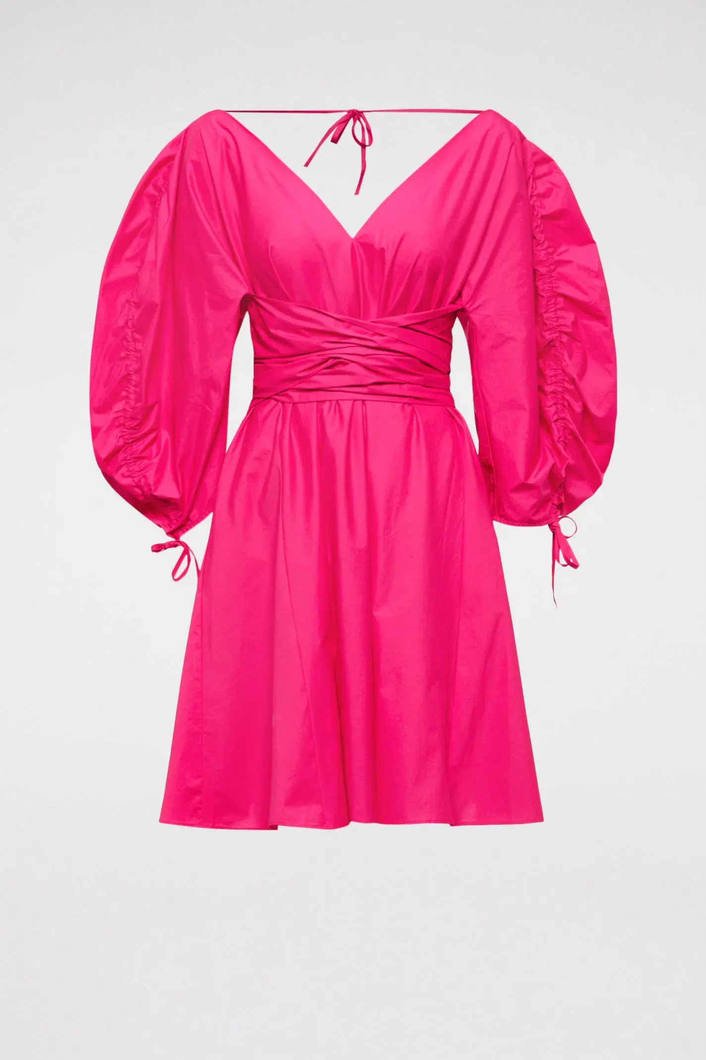 Scanlan Theodore Parachute Gather Sleeve Mini Dress Fuchsia Size 6 / XS - Image 3