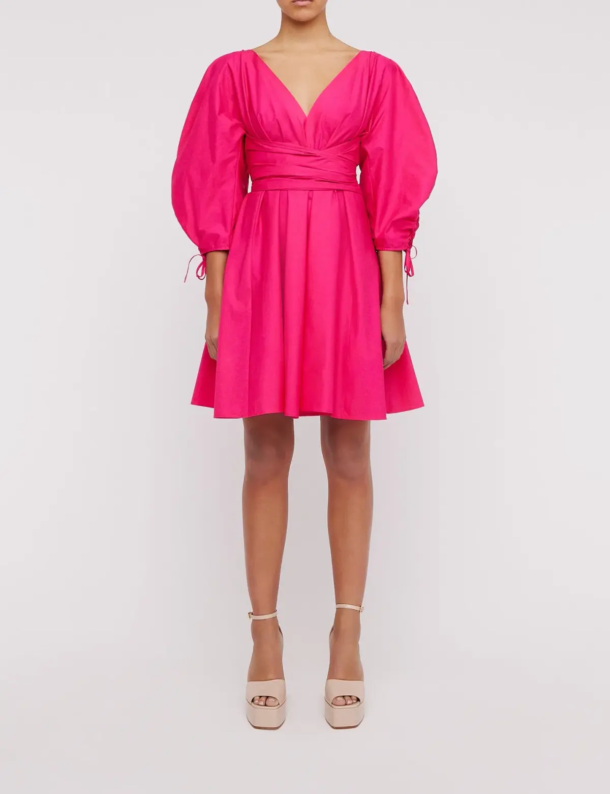 Scanlan Theodore Parachute Gather Sleeve Mini Dress Fuchsia Size 6 / XS - Image 1