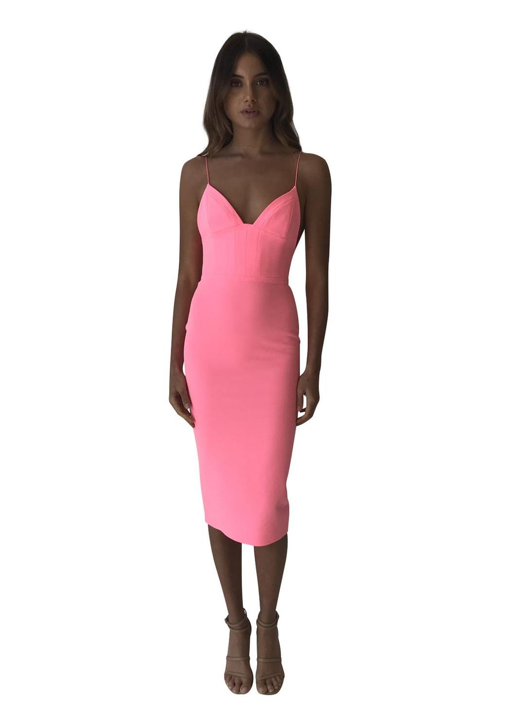 Alex Perry Ivy Stretch Dress Pink Size 8 for rent on The Volte - main image