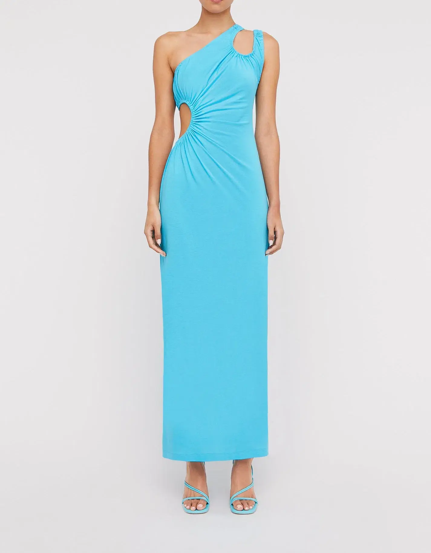 Scanlan Theodore Mercerised Cotton Dress Aqua Blue Size 10 - Image 1