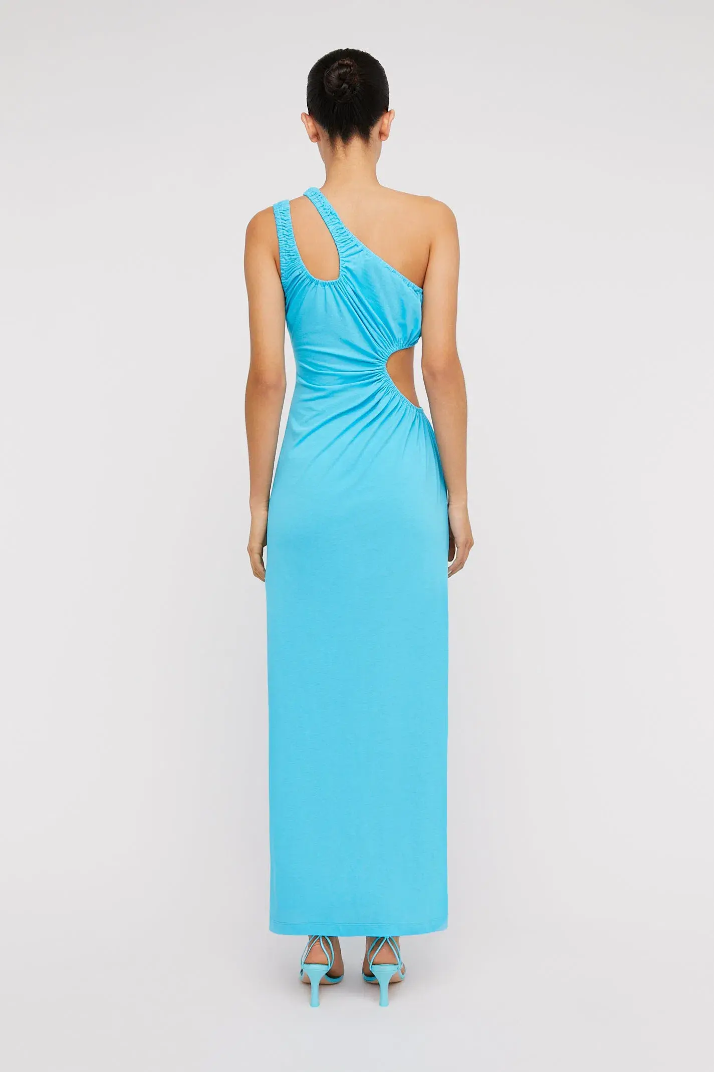 Scanlan Theodore Mercerised Cotton Dress Aqua Blue Size 10 - Image 3