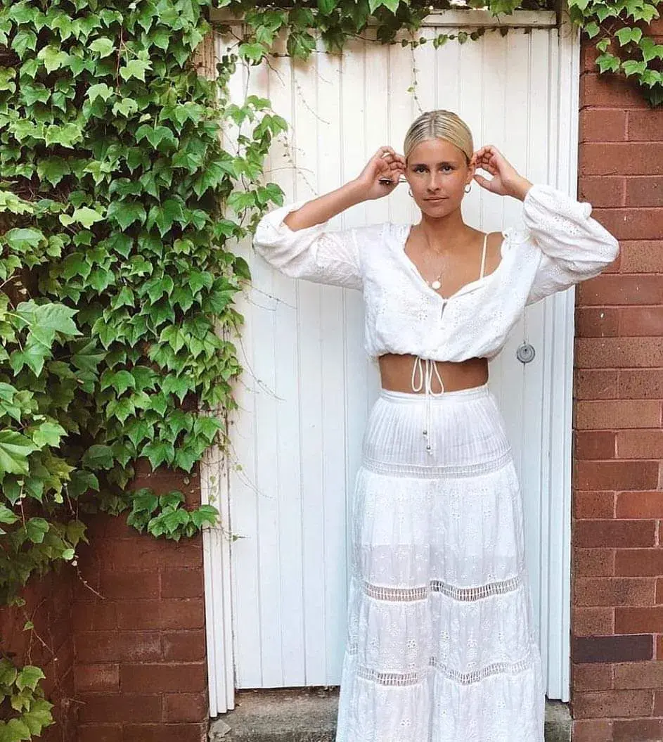 Tigerlilly Xanthe Blouse and Maxi Skirt Set White Size 12 - Image 1