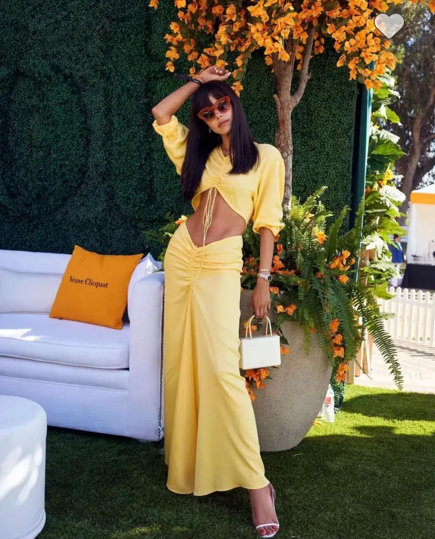 Christopher Esber Ruched Disconnect Shirt Maxi Dress Yellow size 6 - Image 3