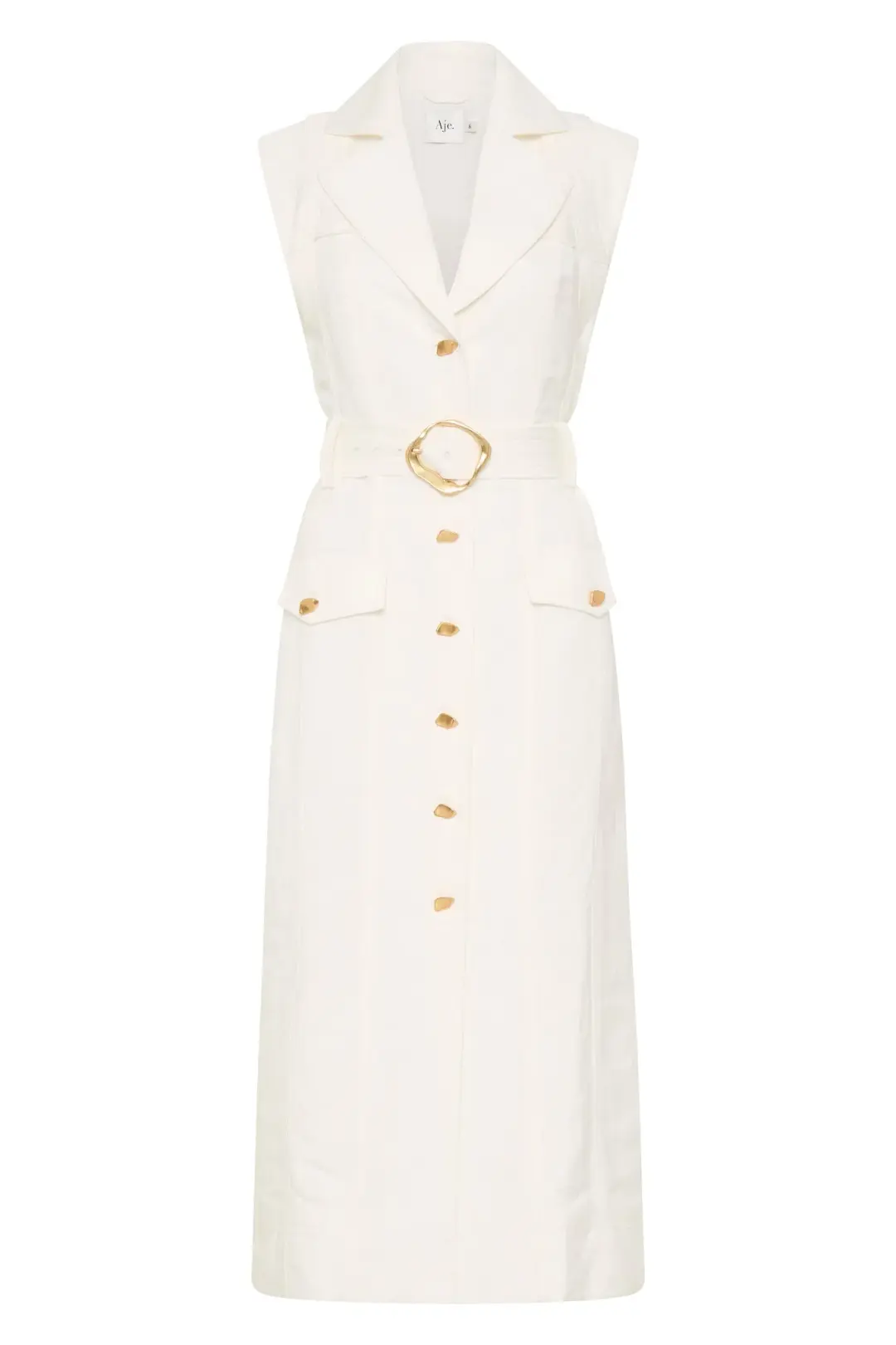  Aje Celine Utility Midi Dress Ivory Size 8 for rent on The Volte - main image