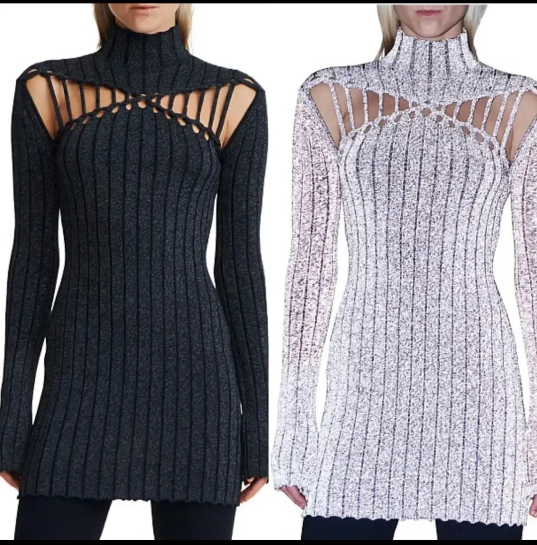 Dion Lee X BRAID LIGHT REFLECTIVE MINI DRESS BLACK for rent on The Volte - main image