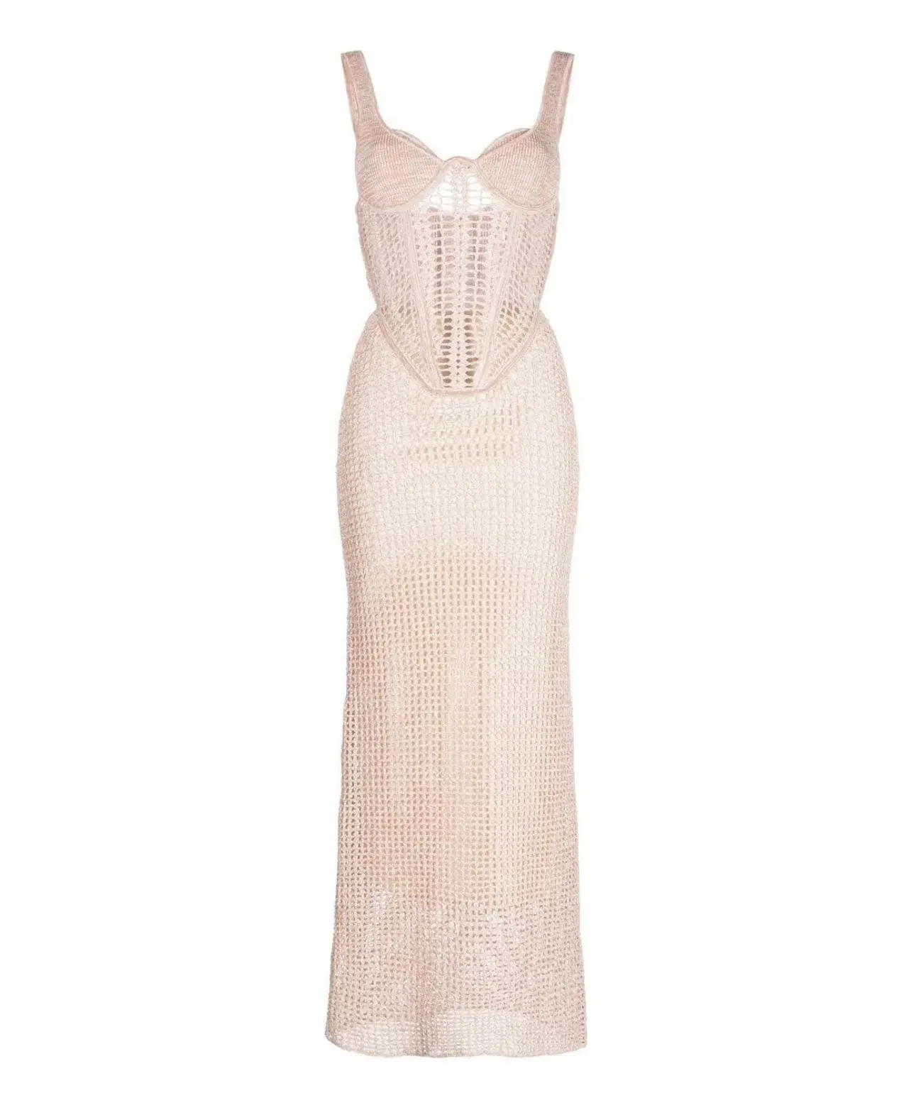 Dion Lee Marled Double Cup Corset Dress Cream Marle Size 8  - Image 4