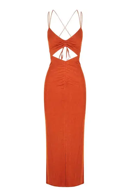 Hansen & Gretal Tropicano Dress Ginger Size L/AU 12 - Image 3