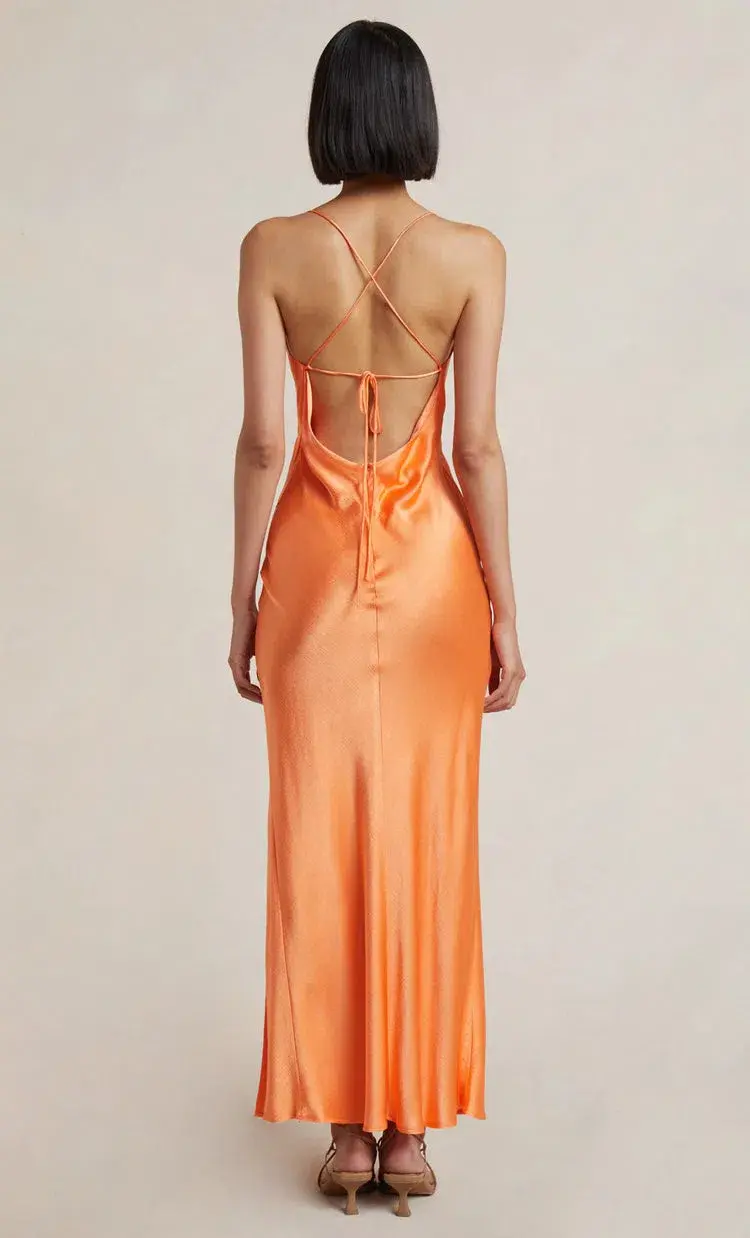 Bec & Bridge Annika Maxi Dress Coral Size 6  for rent on The Volte - main image