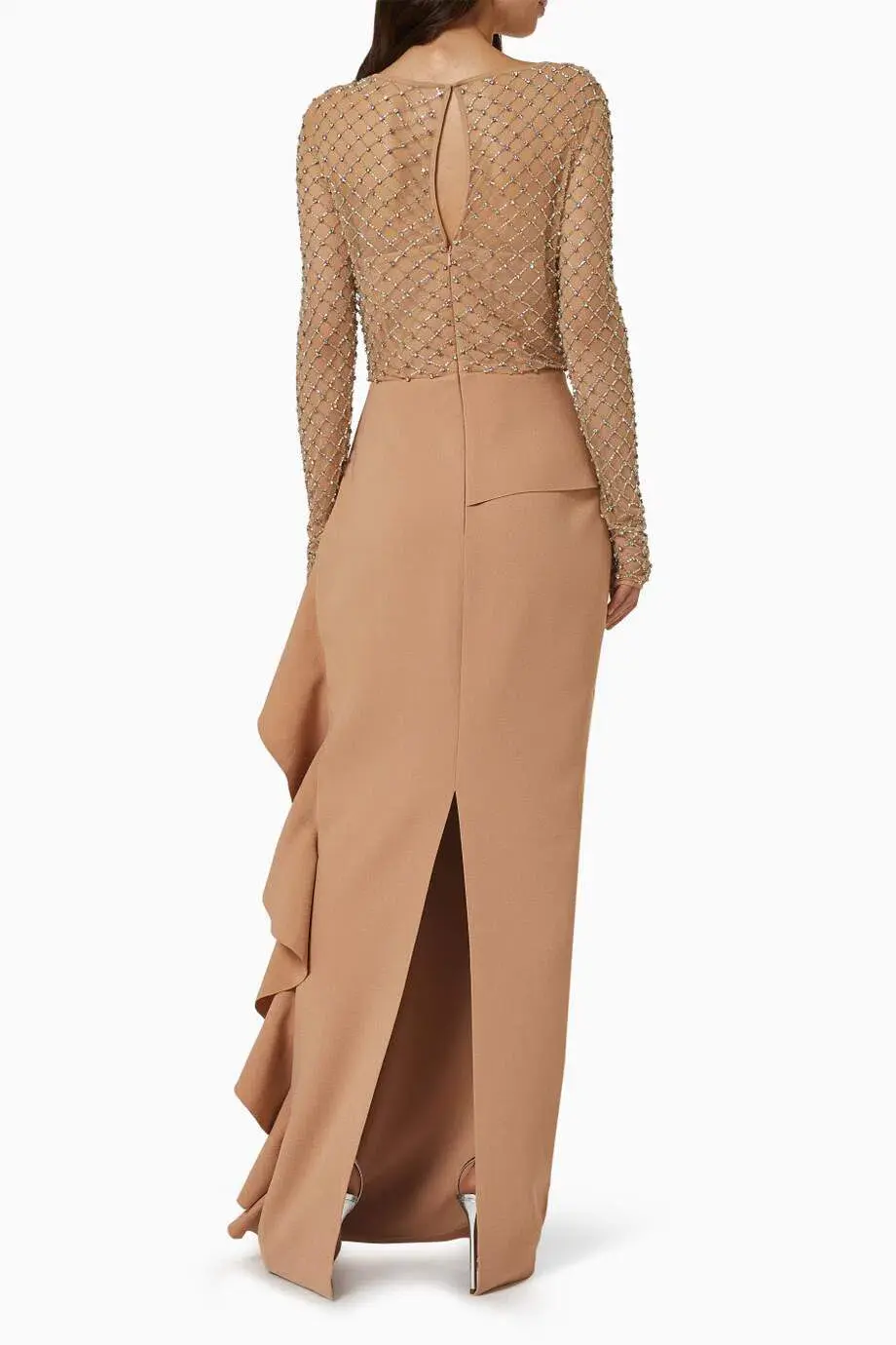Rachel Gilbert Estelle Ruffle Gown Nude Size AU 18  - Image 3