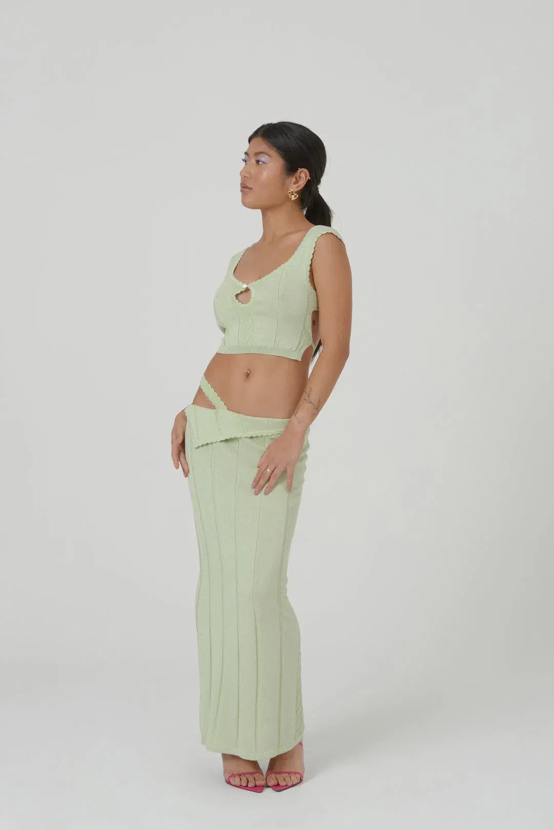 Amiss the Label Joanne Top and Skirt Set Green Size 6  for rent on The Volte - main image