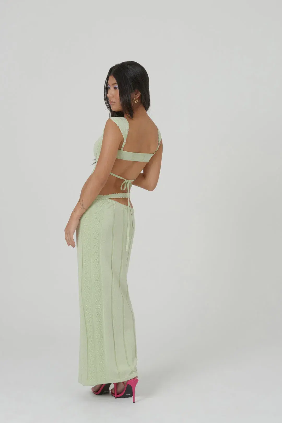 Amiss the Label Joanne Top and Skirt Set Green Size 6  for rent on The Volte - main image