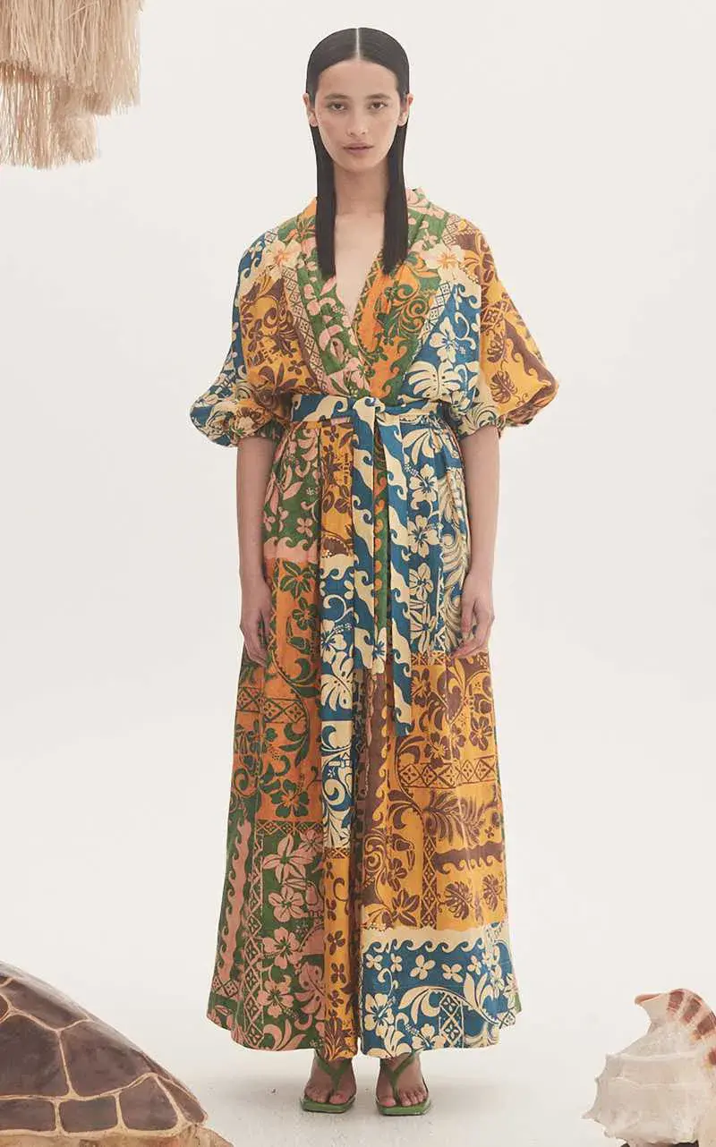Alemais Archie Wrap Dress Multi Size 14 - Image 1