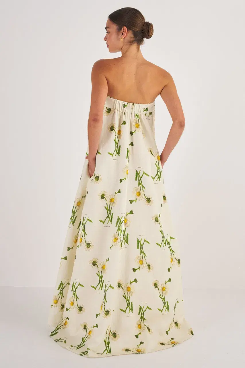 Oroton Field Daisy Gown in Soft Cream Size 10 - Image 2