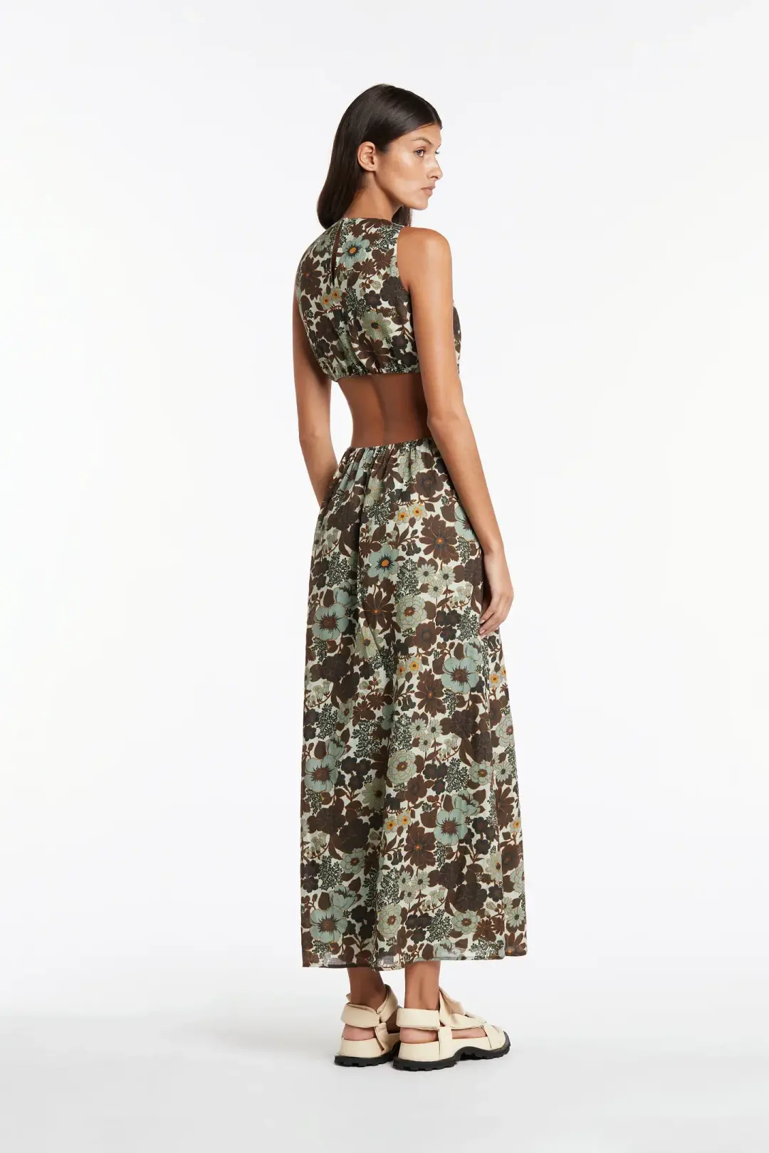 Sir The Label Constantine Cut Out Ring Midi Dress Floral Size 2 / AU 10 for rent on The Volte - main image