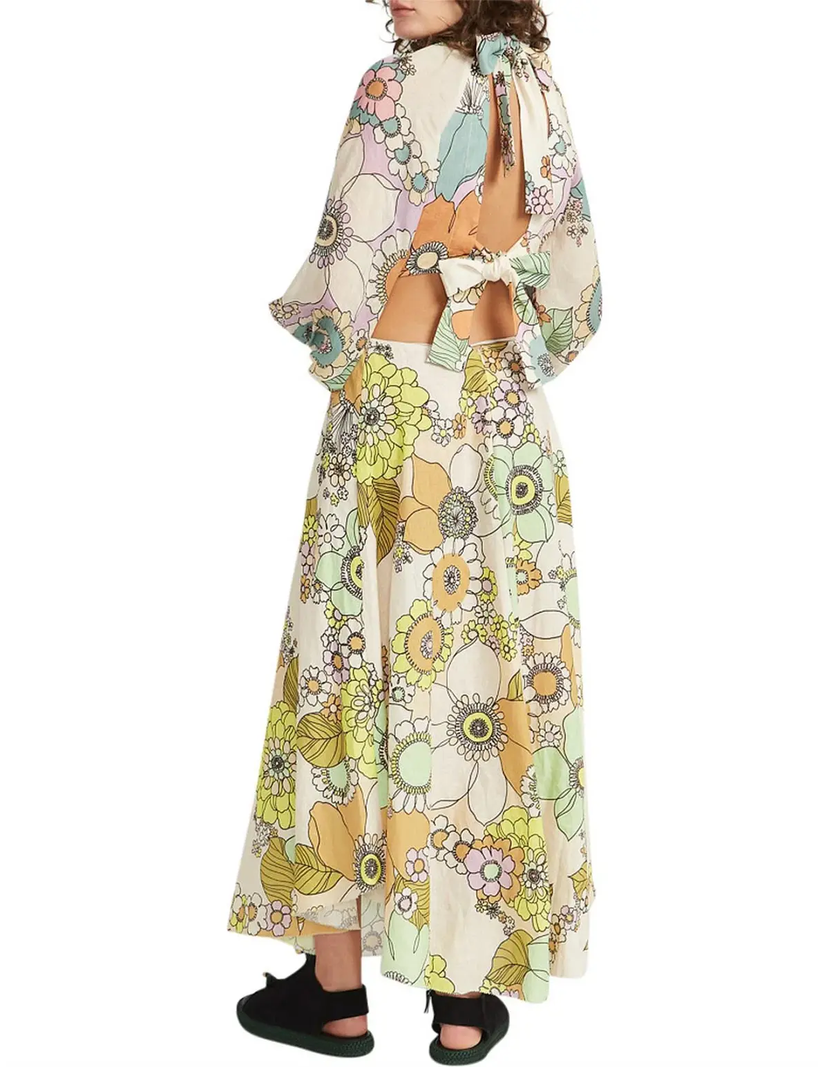 Alemais Farrah Cut Out Midi Dress Print Size 10 - Image 5