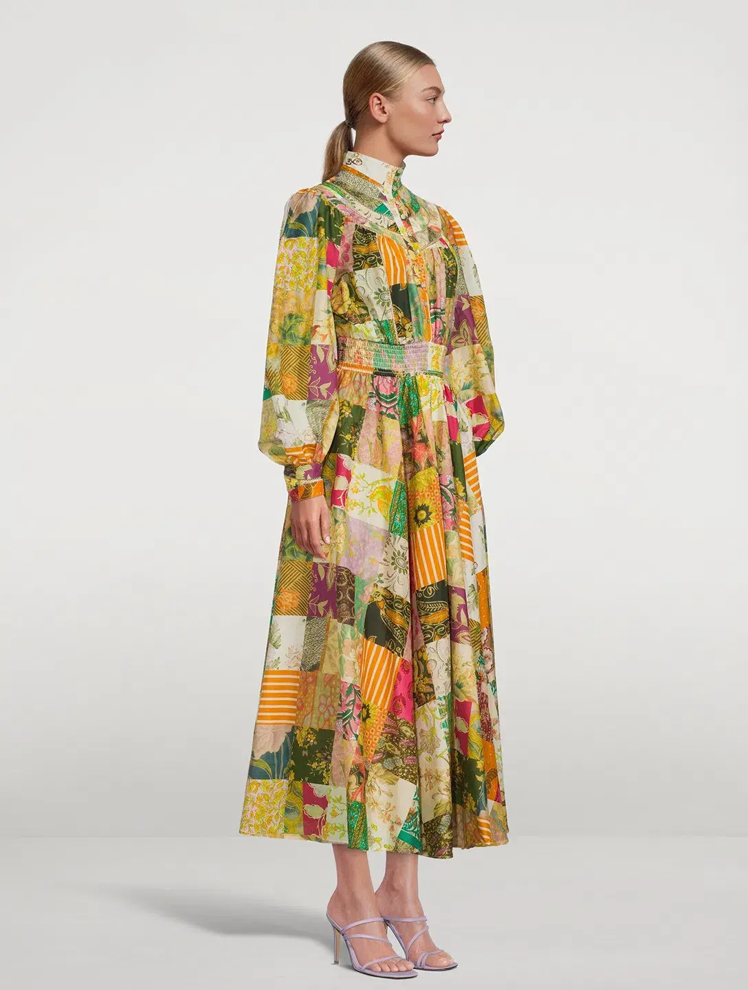 Alemais Hattie Patchwork Midi Dress Multi Print Size 8 - Image 2