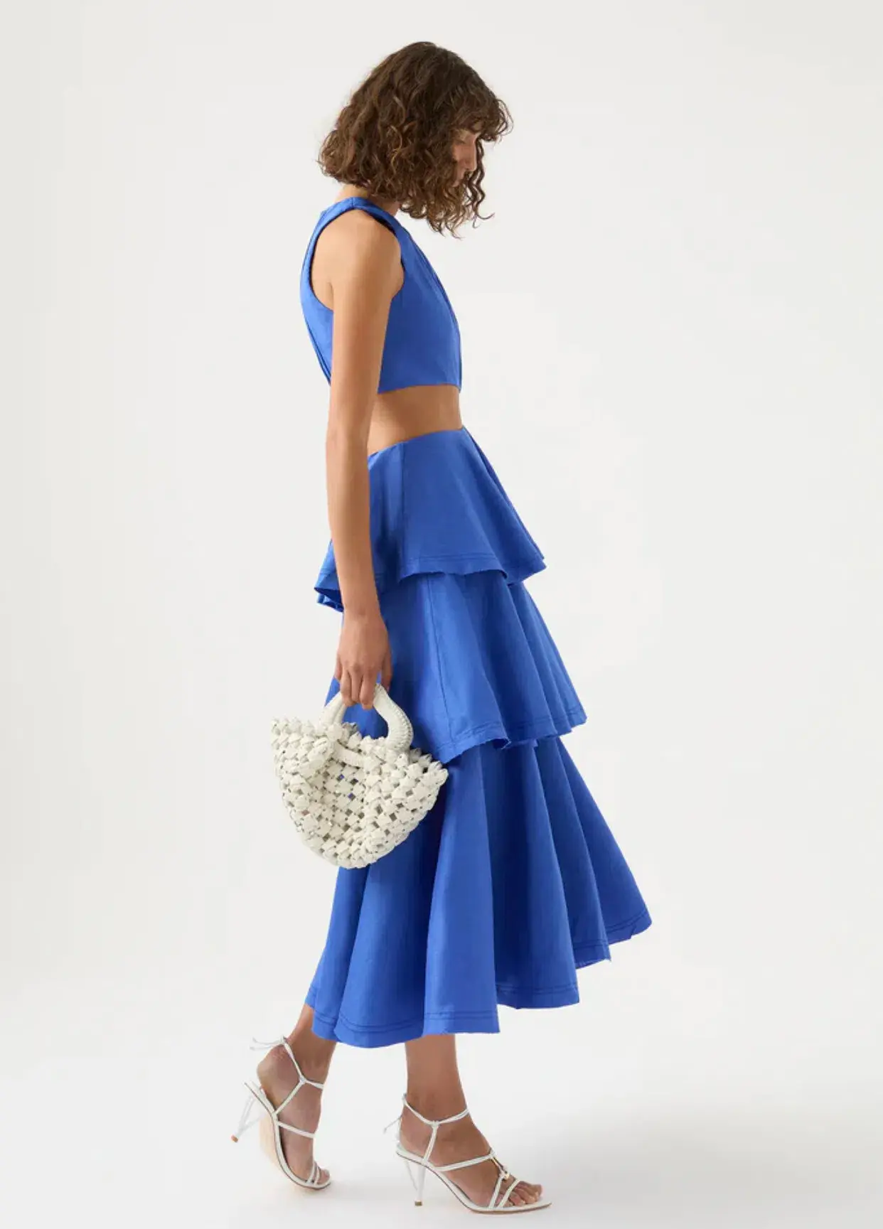 Aje Wave Cut Out Ring Midi Dress Marine Blue Size 10 - Image 2
