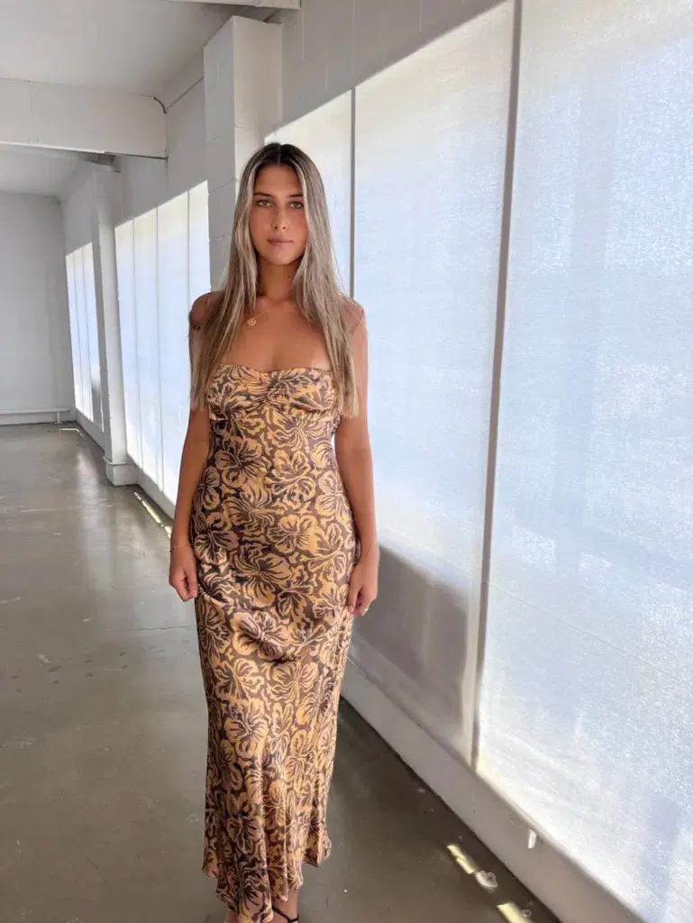 Bec & Bridge Samara Print Strapless Dress Floral Print Size 8 for rent on The Volte - main image